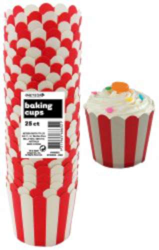 Baking Cups - Red Stripes - Click Image to Close